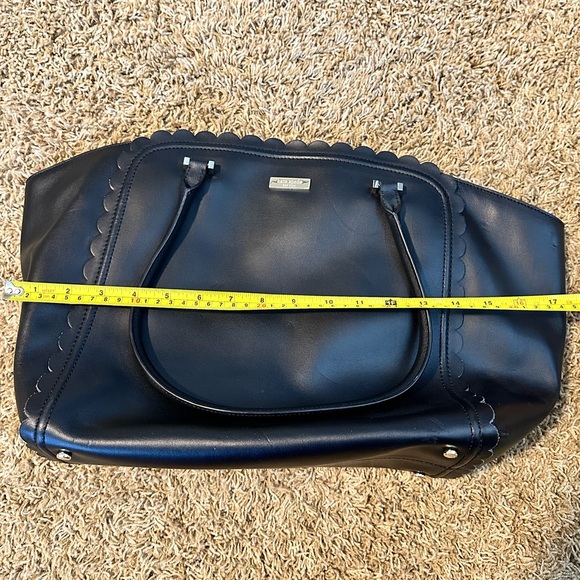 Kate Spade Black Leather Scalloped Tote - Picture 9 of 10